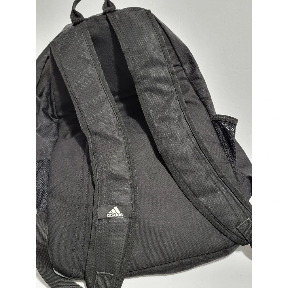 Adidas Backpack Canvas Black Padded Straps Zipper Camping Hiking Gym School 21